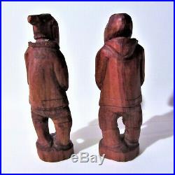 Vintage Greenland Inuit''Man & Woman'' Wood Carving Indigenous Eskimo Art