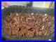 Vintage Haitian Hand Carved Wood Folk Art Wall Sculpture Plaque Haiti
