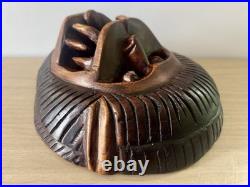 Vintage Hand Carved African Lion Mask. Tribal Wood Sculpture. Kifwebe Style