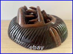 Vintage Hand Carved African Lion Mask. Tribal Wood Sculpture. Kifwebe Style