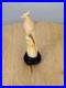 Vintage Hand-Carved Bone Cockatoo Bird Sculpture on Wood Base