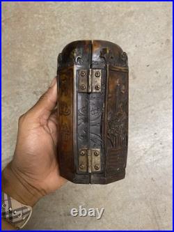 Vintage Hand Carved Buddhist Shrine Buddha Altar Folding Asian Wood Sculpture