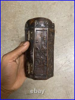 Vintage Hand Carved Buddhist Shrine Buddha Altar Folding Asian Wood Sculpture
