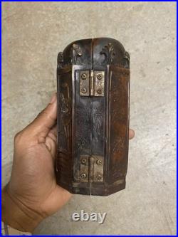 Vintage Hand Carved Buddhist Shrine Buddha Altar Folding Asian Wood Sculpture