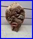 Vintage Hand Carved Burl Wood Face Art Sculpture