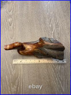 Vintage Hand Carved Cedar Duck Signed FolkArt Sculpture Rustic Cabin Decor 12 Vintage Hand Carved Cedar Duck Signed FolkArt Sculpture Rustic Cabin Decor 12