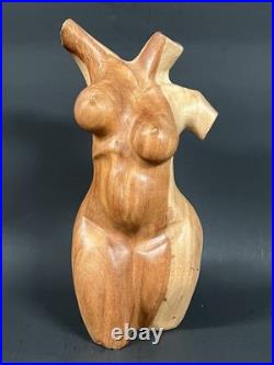 Vintage Hand Carved Female Torso Body Sculpture