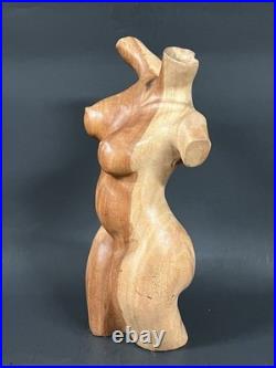 Vintage Hand Carved Female Torso Body Sculpture
