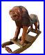 Vintage Hand Carved Folk Art Wooden Rocking Lion 13x 9