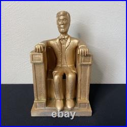 Vintage Hand Carved Folk / Outsider Art Abraham Lincoln Memorial Sculpture Melfi