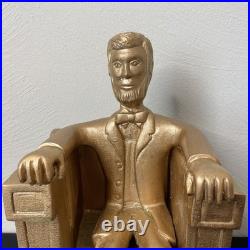 Vintage Hand Carved Folk / Outsider Art Abraham Lincoln Memorial Sculpture Melfi