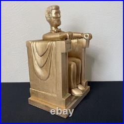 Vintage Hand Carved Folk / Outsider Art Abraham Lincoln Memorial Sculpture Melfi