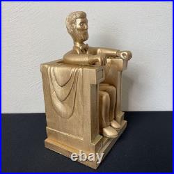 Vintage Hand Carved Folk / Outsider Art Abraham Lincoln Memorial Sculpture Melfi