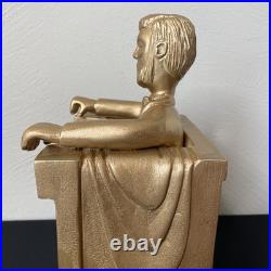Vintage Hand Carved Folk / Outsider Art Abraham Lincoln Memorial Sculpture Melfi
