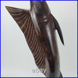 Vintage Hand Carved Ironwood Swordfish Marlin Sailfish Sculpture 30 TALL