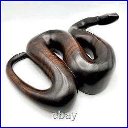 Vintage Hand Carved Ironwood Wood Viper Slithering Snake Serpent Large 10