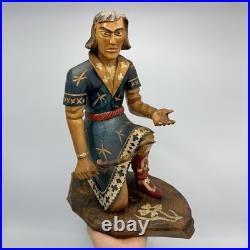 Vintage Hand Carved Ivan Tsarevich Wood Sculpture Fairy Tale Folk Art Statue Gif