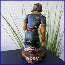 Vintage Hand Carved Ivan Tsarevich Wood Sculpture Fairy Tale Folk Art Statue Gif