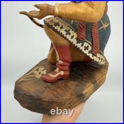 Vintage Hand Carved Ivan Tsarevich Wood Sculpture Fairy Tale Folk Art Statue Gif
