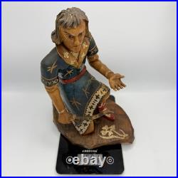 Vintage Hand Carved Ivan Tsarevich Wood Sculpture Fairy Tale Folk Art Statue Gif