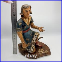 Vintage Hand Carved Ivan Tsarevich Wood Sculpture Fairy Tale Folk Art Statue Gif