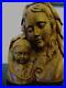 Vintage Hand Carved Madonna & Child Bust Wood Carving 12 Statue Sculpture