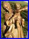 Vintage Hand Carved Madonna Christ Virgin Mary Wood Carving Religious Icon Art