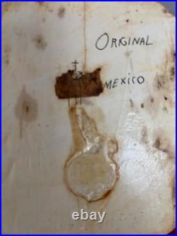 Vintage Hand-Carved Mexican Art Owl, Hand Painted Wood Sculpture Lovely piece