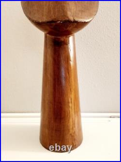 Vintage Hand Carved Mid-century Wood Sculpture Bust 26