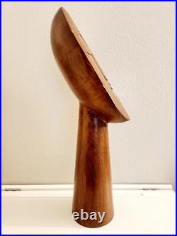 Vintage Hand Carved Mid-century Wood Sculpture Bust 26