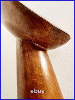 Vintage Hand Carved Mid-century Wood Sculpture Bust 26