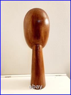 Vintage Hand Carved Mid-century Wood Sculpture Bust 26