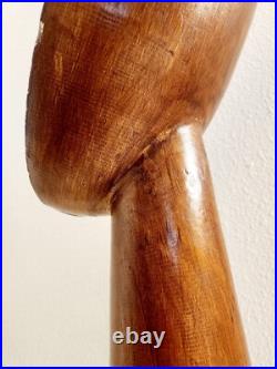 Vintage Hand Carved Mid-century Wood Sculpture Bust 26