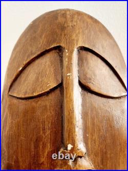 Vintage Hand Carved Mid-century Wood Sculpture Bust 26