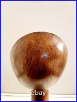 Vintage Hand Carved Mid-century Wood Sculpture Bust 26