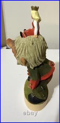 Vintage Hand Carved Norwegian 8.5 Troll With Princess