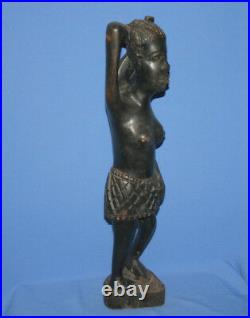 Vintage Hand Carved Nude African Woman Wood Scupture