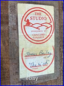 Vintage Hand Carved OAK Wood Man Face WIND Tree Sculpture 18 Hanging Art Signed