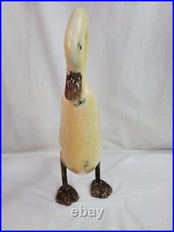 Vintage Hand Carved Standing Wood Duck Goose Sculpture Folk Art