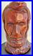 Vintage Hand Carved Wood Abraham Lincoln Bust Signed DK Folk Art Sculpture