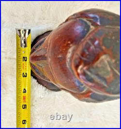 Vintage Hand Carved Wood Abraham Lincoln Bust Signed DK Folk Art Sculpture