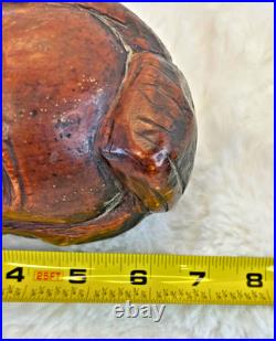 Vintage Hand Carved Wood Abraham Lincoln Bust Signed DK Folk Art Sculpture