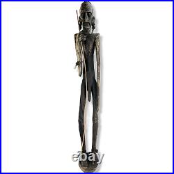 Vintage Hand Carved Wood African Sculpture Figurine Tribal Art 47 Tall