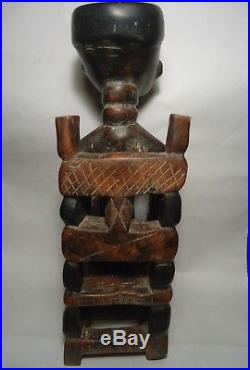 Vintage Hand Carved Wood African Sculpture Statue Man