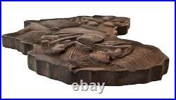 Vintage Hand Carved Wood African continent Ethnic Storyboard Carving Plaque Art