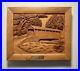 Vintage Hand Carved Wood Art -Covered Bridge High Relief Sculpture Board -Signed