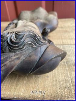 Vintage Hand Carved Wood Asian African Tribe Woman Statue Sculpture Home Decor