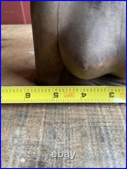 Vintage Hand Carved Wood Asian African Tribe Woman Statue Sculpture Home Decor