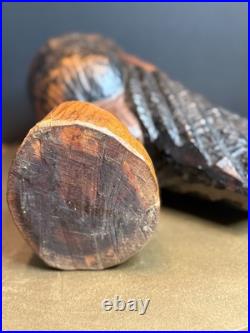 Vintage Hand Carved Wood Bearded Bust African Style Folk Art Sculpture 16