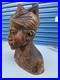 Vintage Hand Carved Wood Bust Sculpture Asian Balinese Style Figure